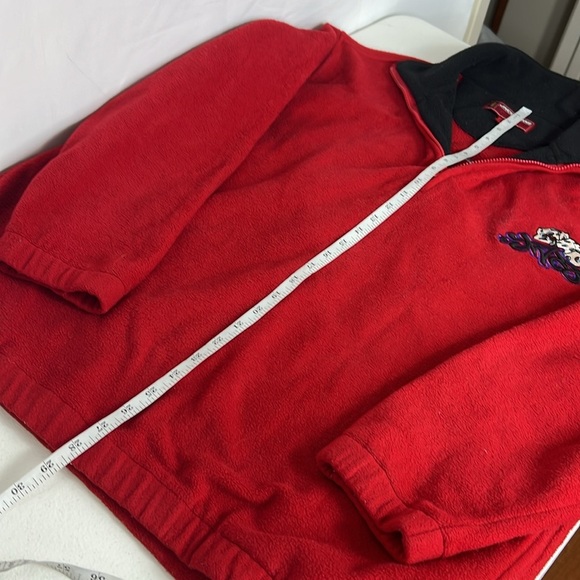 JNCO Jeans Sz XL Vintage Fleece 1/4 Zip Red Pullover Jacket Bowling Dice - Picture 7 of 14